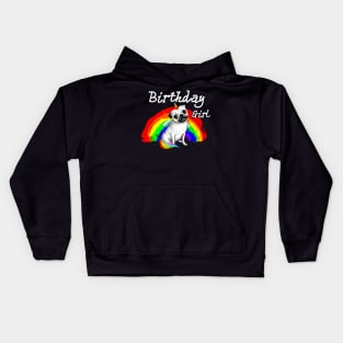 Birthday Girl Unicorn Pug Shirt Party Pugicorn Rainbow Kids Hoodie